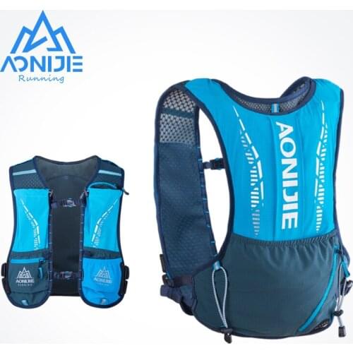 AONIJIE C9102 New Ultra Vest 5L Hydration Backpack Pack Bag Soft Water Bladder Flask Set For Hiking Trail Running Marathon Race