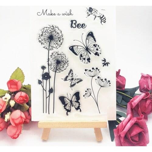 Butterfly Dandelion Silicone Clear Seal Stamp DIY Scrapbooking Embossing Photo Album Decoration Rubber Stamp Art Handmade Puzzle