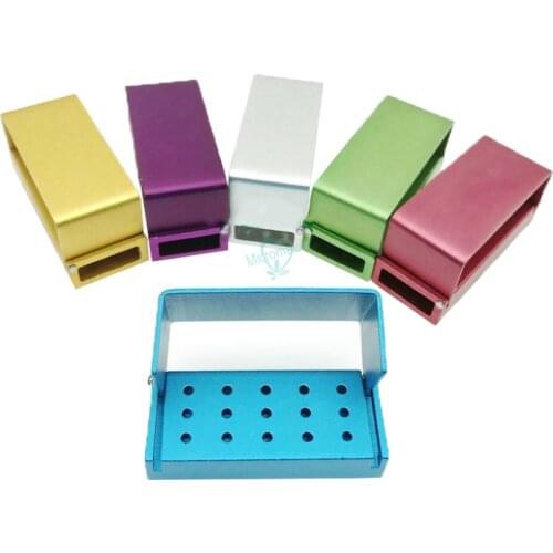 1pcs 15 Hole Dental Bur Burs Holder Block Aluminum Disinfection Box Autoclave hoder