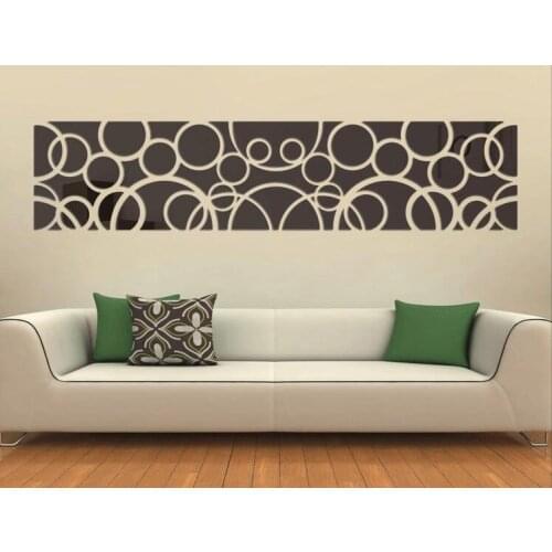 DIY large circle of the crystal mirror wall stickers Sofa tv acrylic three-dimensional abstract wall stickers home decor