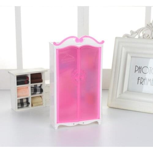 For armoire barbie doll accessories furnitures miniature cabinet pink barbie furniture wardrobe princess bedroom closet