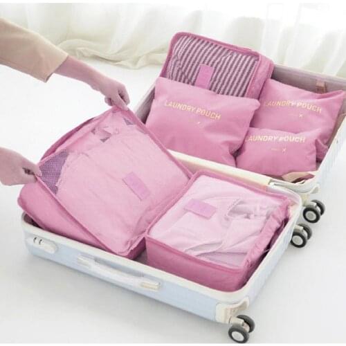 6Pcs/Set Travel Storage Bag Multi-functional Practical Oxford Cloth Cute Travel Storage Bags Set for Travelling