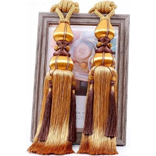 European High-End Tassel Hanging Ball Curtain Tassel Strap All-Match Single Ball Tassel Rope Pendant bolas huecas decor