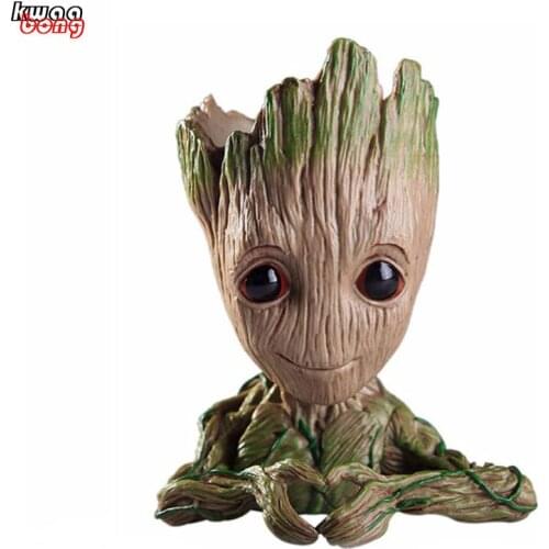 Toy Pen Pot Holder Soldier Finished Product Movie & TV 14cm Puppets Groot Flowerpot Cute PVC Flower Pot Baby Hero Model Tree Man