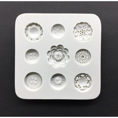 Buttons 100% Platinum Silicone Sugarcraft Mold, Fondant Cake Decorating Tools Bakeware