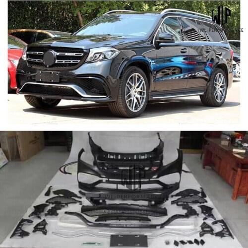 X166 GLS500 GLS400 Car Body Kit PP Unpainted Front Rear Bumper For Mercedes Benz X166 GLS63 AMG Style Car Body Kit