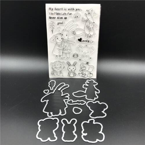 Rabbit Metal Cutting Dies Stencils for DIY Scrapbook/photo album Decorative Embossing DIY Paper Cards Making Proje A583