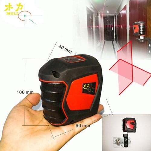 Muli Mili Super Red 2 Level Mini Laser Level Automatic Level Tilting Line Saving Mode Wall Mounting Carry Type Red Light