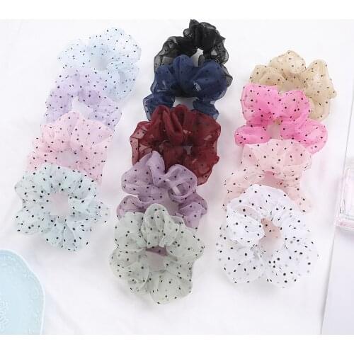 Fashion Silky Satin Hair Scrunchie For Women Elastic Hair Bands Fairy Organza Ponytail Holder Girl Hair Tie New Hair Accessories