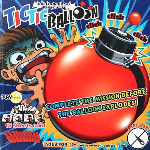 TicTic Balloon timing bomb board game, complete mission before balloon explodes, Balloon bomb family play game,ages for 15