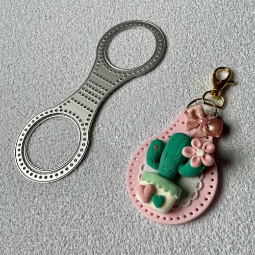 New Stitched Key Fob Metal Cutting Dies Decorative Scrapbooking Steel Craft Die Cut Embossing Paper Cards Stencils