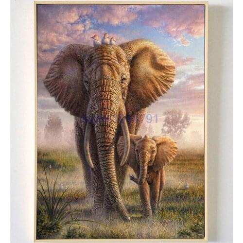 New Elephant love needlework Diy diamond painting kit 3D hand make decorative painting cross stitch plants embroidery beadwork