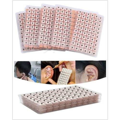 600pcs Disposable Ear Press Seeds Medical Vaccaria Bean Ears Stickers Acupoint Massage Ear Massage Sticker