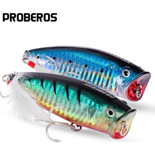 PROBEROS Plastic Hard Fishing Lures with 4# Hook Fishing Tackle 8.5cm-3.35"/19.5g-0.69oz 6 color Fishing Baits