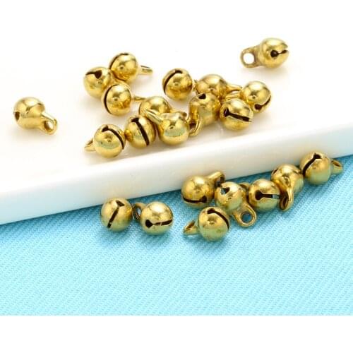 100 pcs Gold Silver Jingle Bells Charms Metal findings Pendants Christmas Jewelry design DIY Craft Accessories Wholesale
