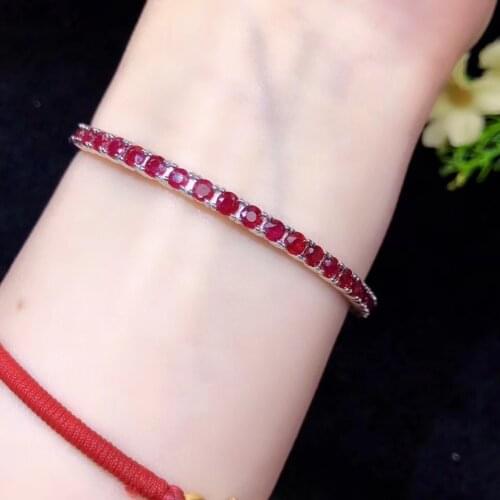 Luxury charming butterfly shape red ruby gemstone bracelet for women silver jewelry 100% natural gem 925 silver ruby bangle gift