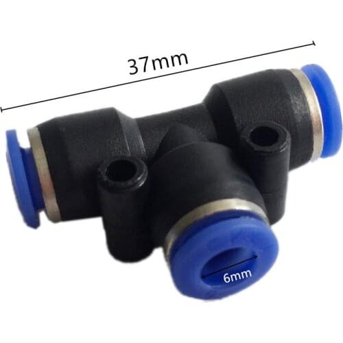 S025 50Pcs/pack 6mm Slip lock Quick 3 Way Tee Connectors Plastic Joints Misting Cooling Accessories Pneumatic Pipe Fittings