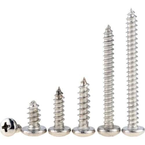 100PCS M1.2*3 4 5 6 8 Small 304 Stainless Steel Cross Phillips Pan Round Head Self Tapping Screw M1.2x3 M1.2x4 M1.2x6 M1.2x8