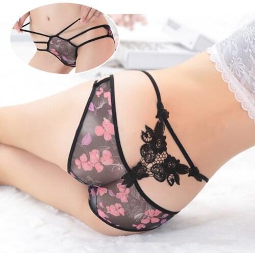 Sexy Lingerie Womens Underwear G-string Women Panties Thong For Sex Lace Garter Temptation Sexy Crotchless Open Crotch Panties
