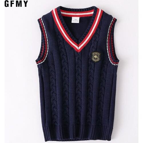 School Uniform Sweater For Women And Men College British Japanese JK V-Neck Girls Boys Vest Cotton Outerwear Knitting Waistcoat
