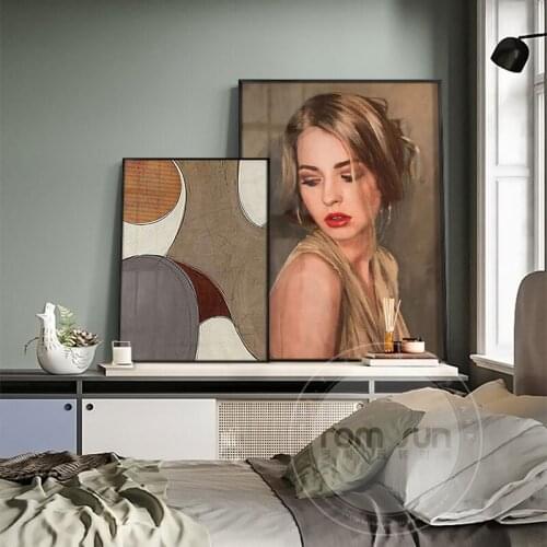 Modern Abstract Poster Canvas Painting Nordic Home Decor Fashion Woman Wall Art Print Picture For Living Room Cuadros Decoration