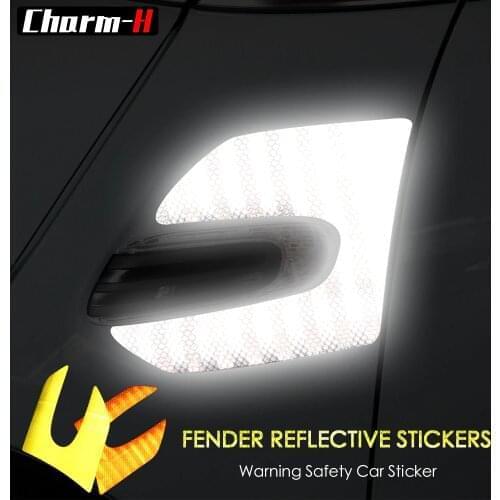 2PCS Reflective Tape Strip Marking Front Fender Side Section Scuttles Trim Sticker For BMW Mini Cooper F55 F56 Hatchback Decals