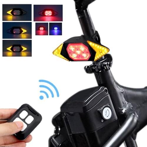 Bike Tail Light with Turn Signals USB Rechargeable Ultra Bright LED Safety Warning Bike Brake Rear Light Wireless Remote Control