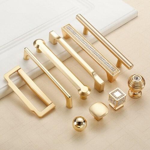 Zinc Alloy Pearl Gold Cabinet Knobs Kitchen Door Handles Drawer Cupboard Door Handle Cabinet Handles for Furniture Hardware