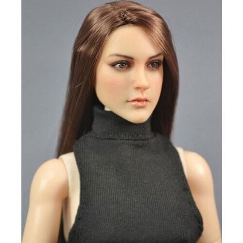 Female Head Sculpt 1/6 Scale KT005 Long Hair Head Sculpt Model Accessory For 12" Women Action Figures Toys In Stock