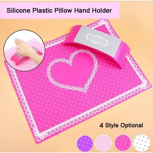 1 Set Of Silicone Mat 4 Colors Arm Rest Pillow Table Hand Holder Foldable Washable Salon Manicure Tool