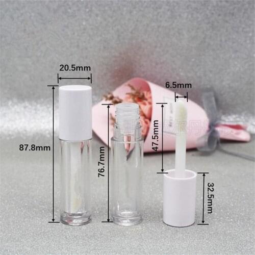 10pcs 4ml Mini Frosted Cap Lip Glaze Tube Transparent Bottle Plastic Lip Gloss Cosmetic Packaging Container