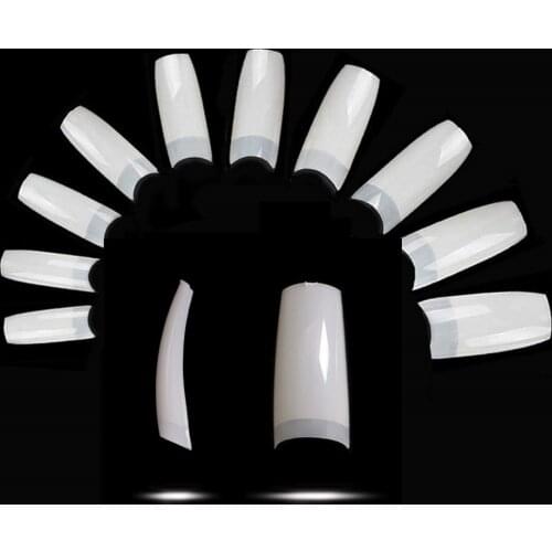 10Packs/lot 500pcs French Fake Nails Natural Nail Tips Clear False Acrylic Nail Art Tips Press on Nails A0008