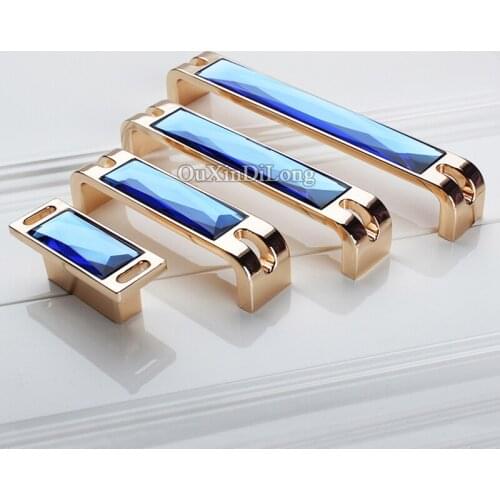 Top Designed 2PCS European Inlaid K9 Crystal Kitchen Cabinet Door Handles Cupboard Drawer Wardrobe Wine Cabinet Pulls Handles