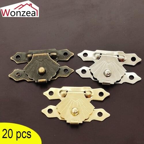 20pcs/Lot Antique Bronze Iron Alloy Padlock Hasps Latch Clasp Lock Wooden Wine Gift Box Buckle Furniture Hardware Accessories