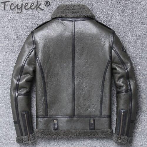 200% Motorcycle Sheep Shearling Jacket Men Clothing Natural Real Fur Coat Male Genuine Leather Mens Jackets X-M9902