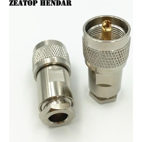 50Pcs Brass UHF PL259 Male Soldering Plug Clamp for RG5 RG6 5D-FB LMR300 Cable RF Coaxial Straight Connector