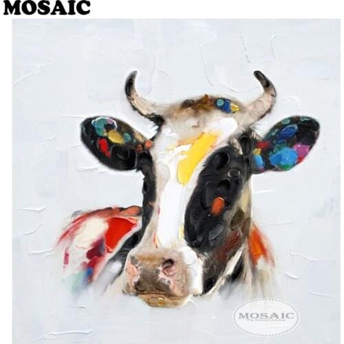 5D DIY Diamond Painting Watercolor cow Full Square Diamond Mosaic Digital Filled Cross Stitch Manual Art Fashion DIY B98