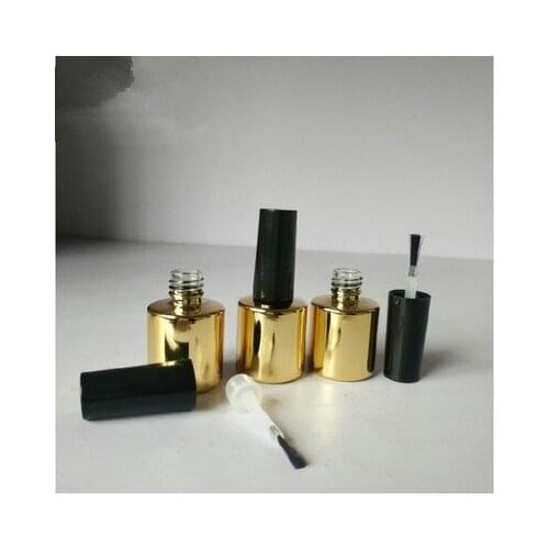 8ml 8g Mini Cute Clear Plastic Empty Square Nail Polished Bottle With Black Cap Brush Plastic Nail Bottle For Children