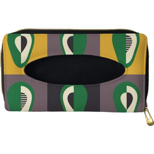 Cartoon Fruit Avocado Print Car Tissue Box Car Sun Visor Tissue Box Holder Auto Interior General Accessories Storage Decoration