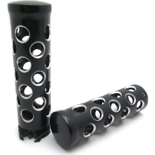 Black Hand Grips for Harley Davidson Road King Street Glide Motorcycles W/ 1" Handlebars Aftermarket Free Shipping Parts