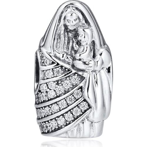 CKK Charms Fits Europe Bracelet Argent Charm 925 Sterling Silver Blessed Virgin Mary Metal Beads for Jewelry Making kralen