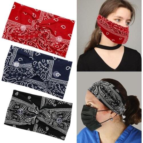 Paisley Stretch Button Tie Dye Cycling Yoga Sport Sweat Headband Men For Men Women Yoga Hair Bands Head Sweat Bands Sports Safe