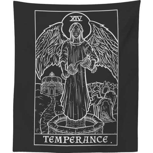 Tarot Card Tapestry Weeping Angel Statue Gothic Halloween Home Decor
