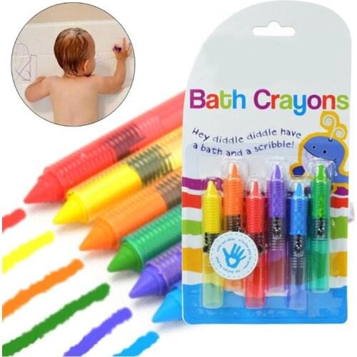 Bath Time Toy Crayons - Multi-Coloured, Pack of 6 Bathing Toy Kids Pen Set 203B