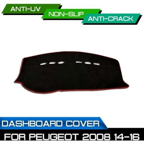 Car Dashboard Mat Anti-dirty Non-slip for Peugeot 2008 2014 2015 2016 Dash Cover Mat UV Protection Shade