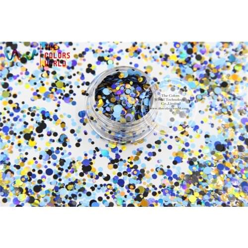 RAFP321-178 Mix Colors Dot shapes round Glitter for nail art ,nail gel,makeup and DIY decoration