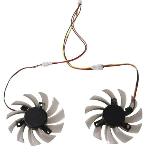 2Pcs T128010SM 75mm 3Pin Cooling Fan for GTX 460 465 560 Ti 580 650 750Ti GT440 GT610 GT730 Graphics Card Cooler Fan 32CB