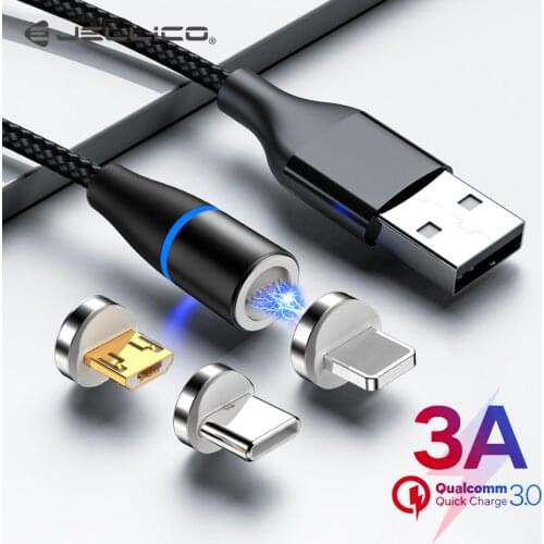 Jellico 3A Magnetic Fast Cable Micro USB Charging Type C Cable Android Data Cable Wire Magnet Charger For iPhone Xiaomi Huawei