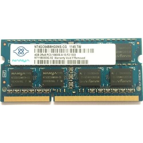 Nanya-memoria para portátil, DDR3, RAMS, 4GB, 2RX8, 1333MHz, PC3-10600S, 20 y 4 pines