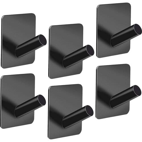 6 Pieces Of Bathroom Wall Hooks 304 Stainless Steel Towel Rack Self-Adhesive Hooks Suitable For Kitchen, Living Room, Bathroom